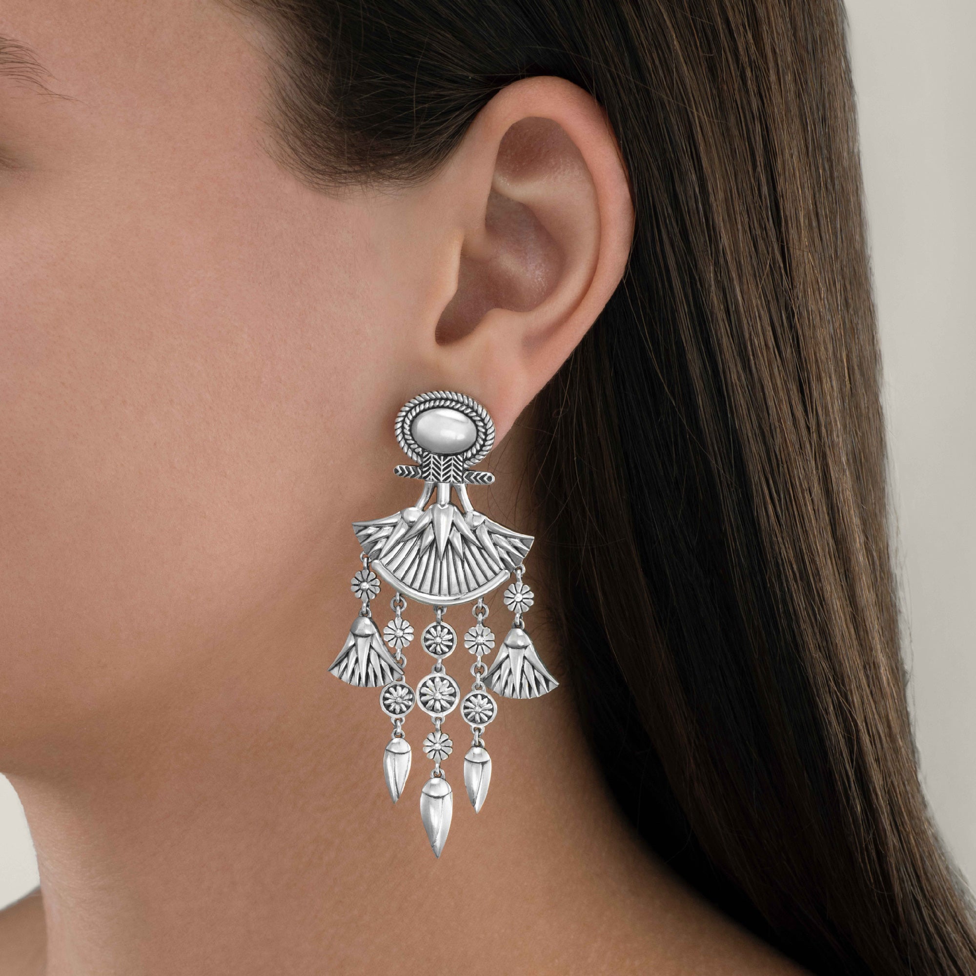 Lotus Drop Earrings