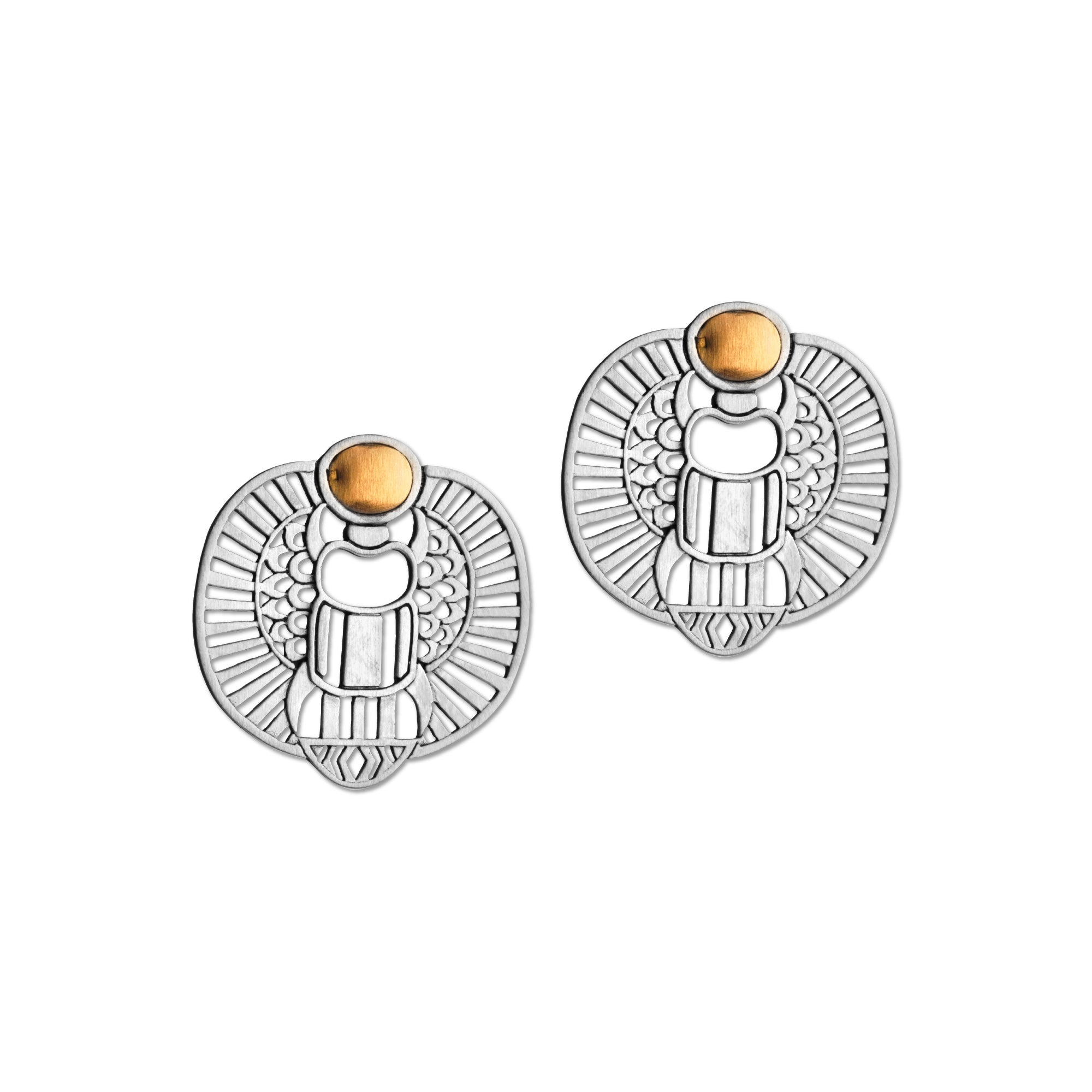 Abstract Winged Scarab Earrings