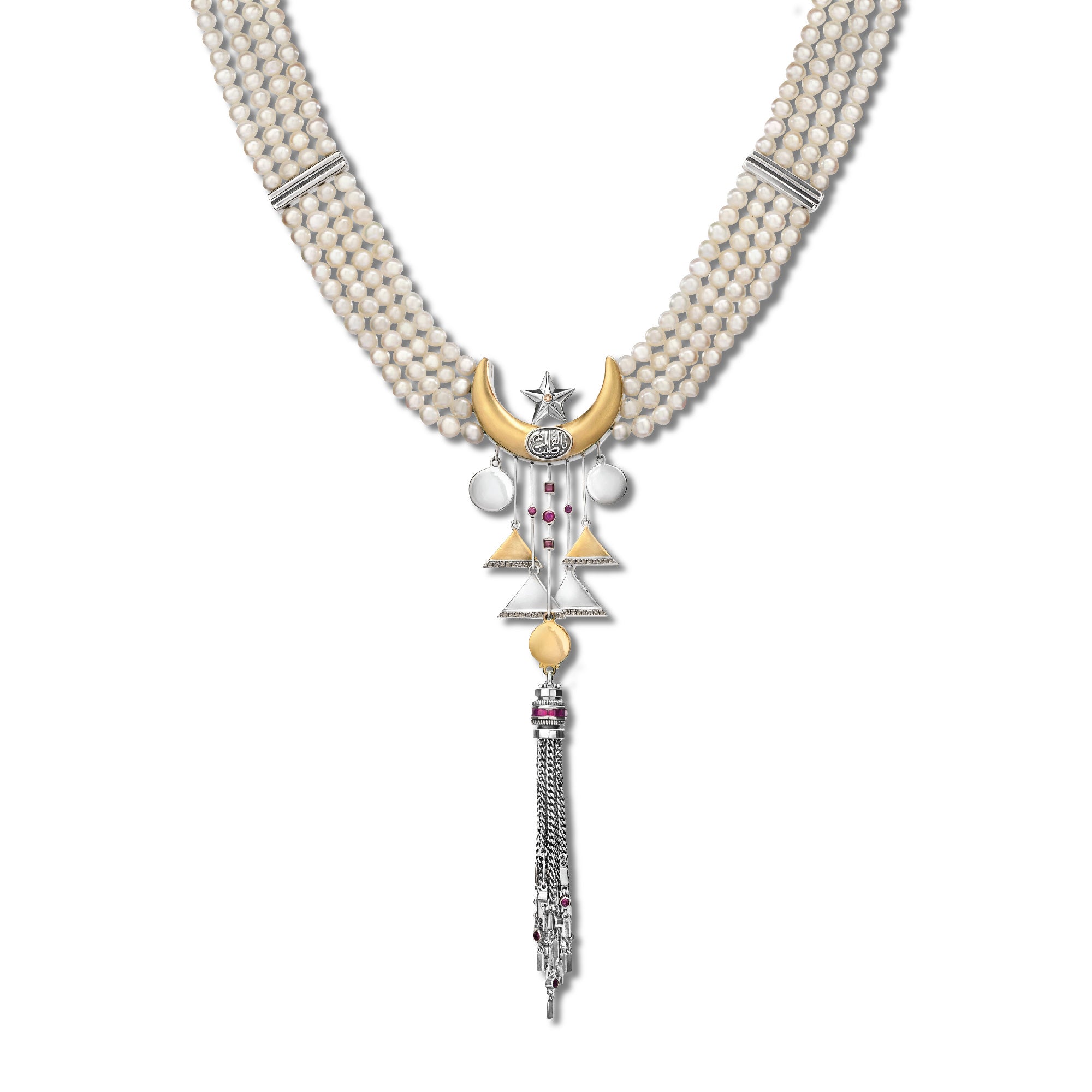 قلادة هلال مرصعة