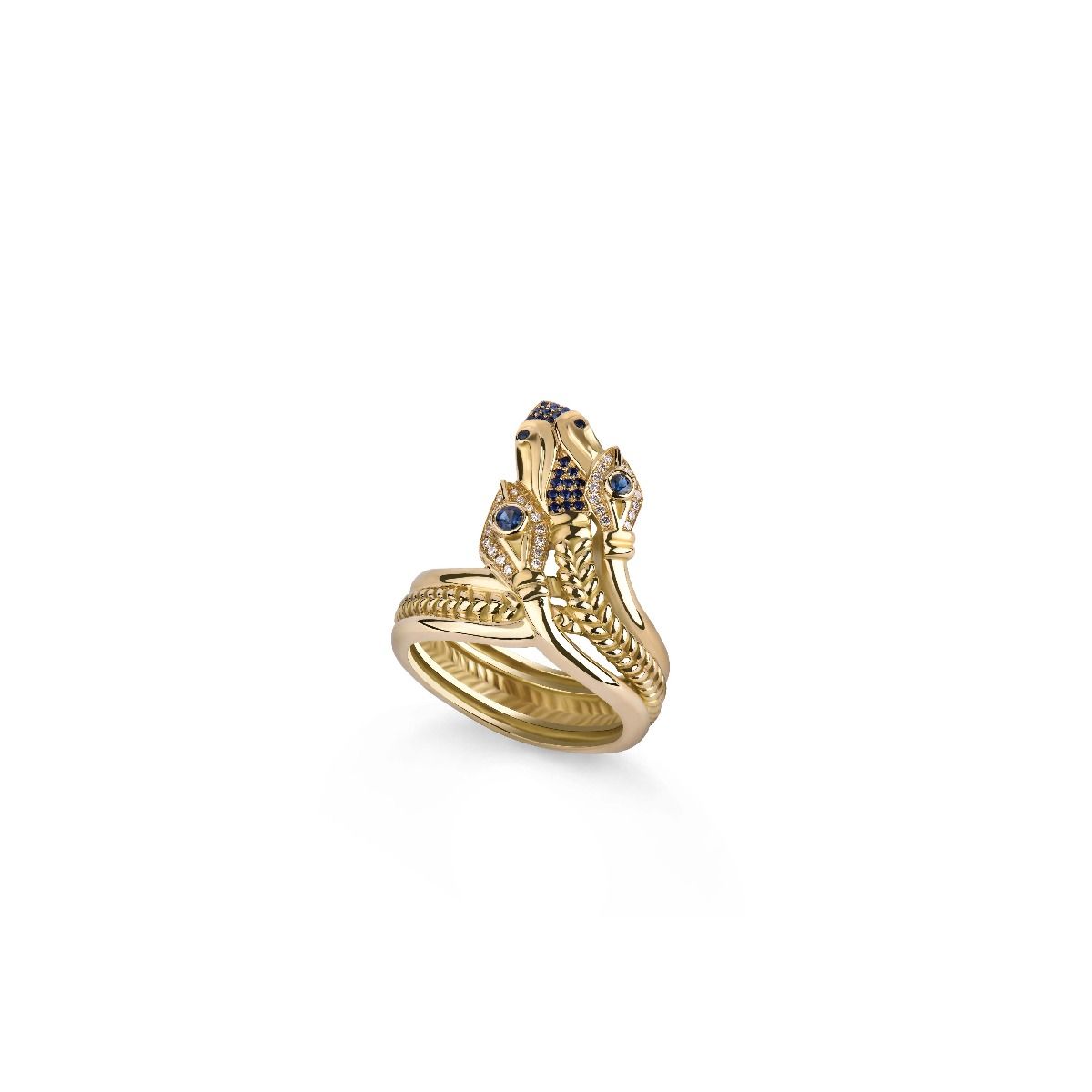 Three-headed Snake Ring by Azza Fahmy - Designer Rings