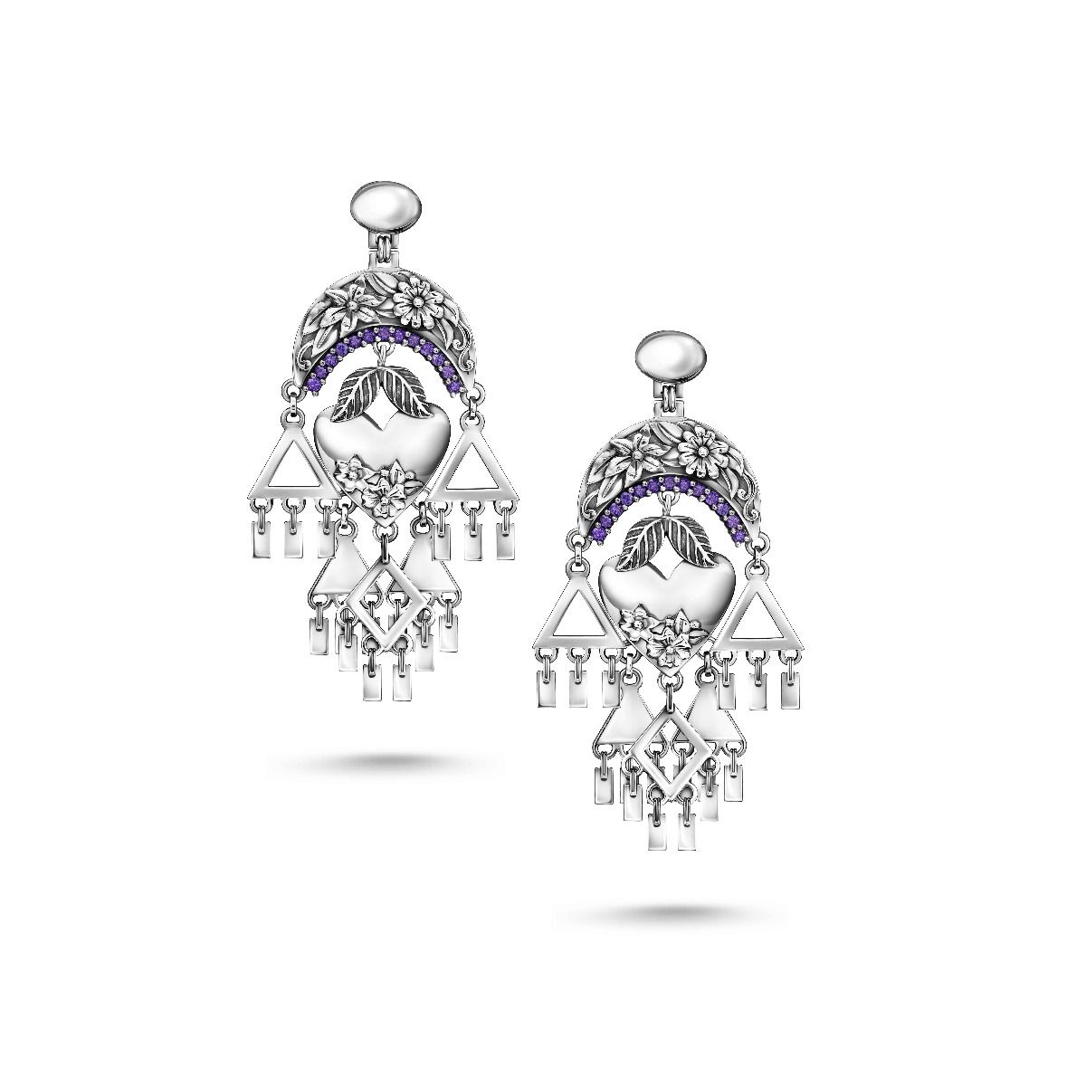 Fallahy Heart Earrings by Azza Fahmy - Designer Earrings