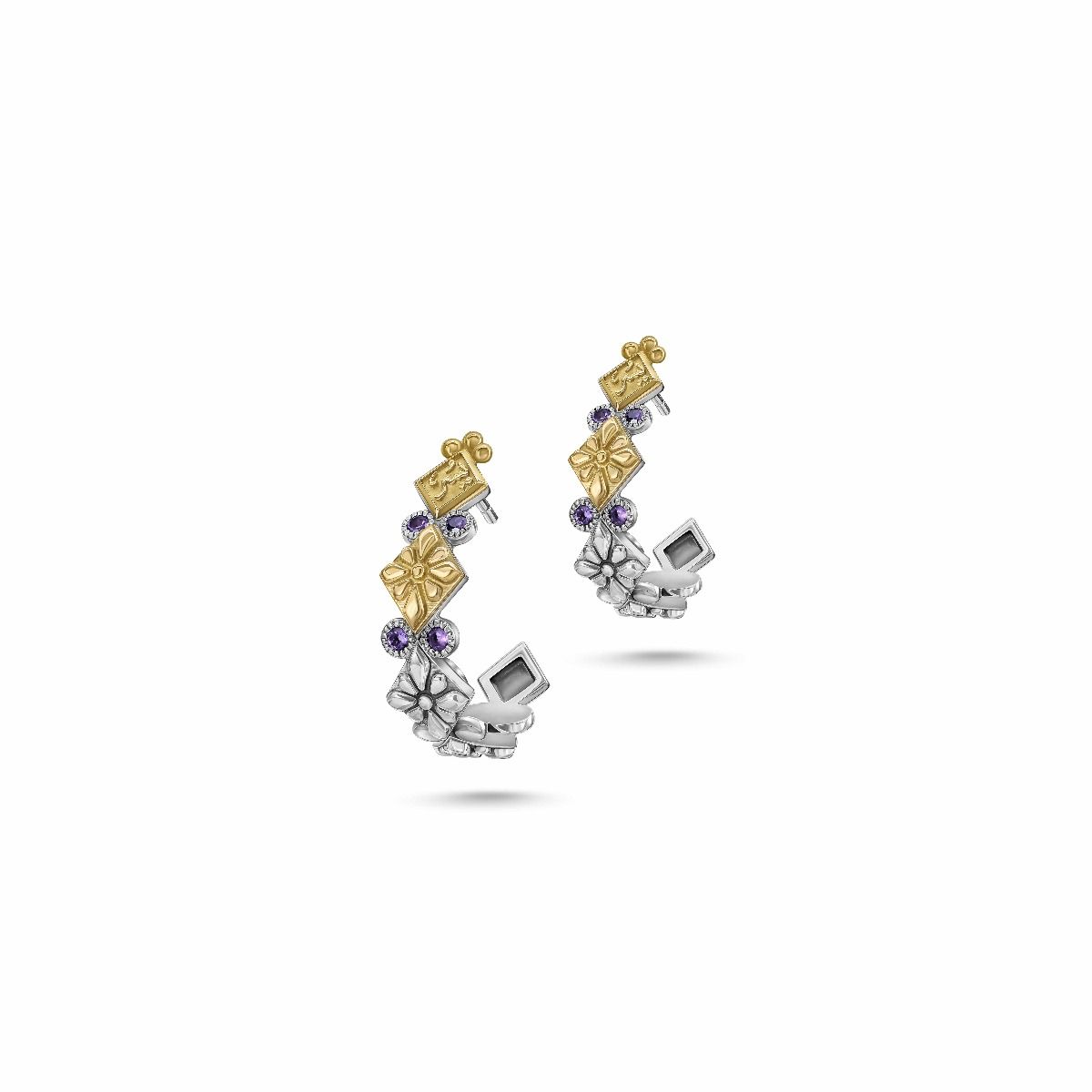 Floral Tribal Earrings by Azza Fahmy - Designer Earrings