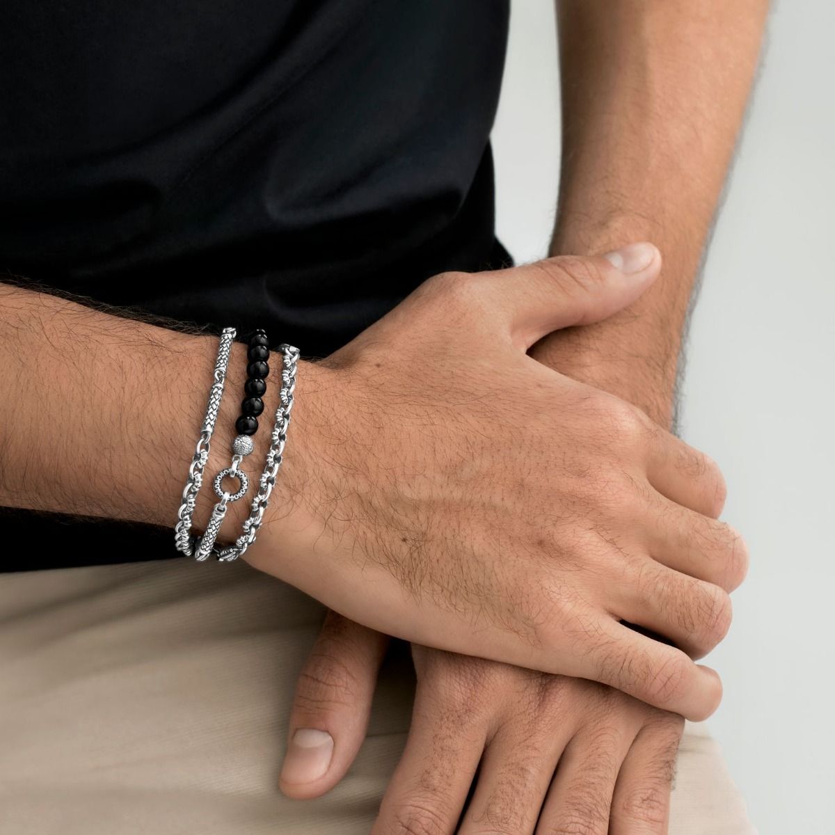 Wrap-around Beaded Bracelet for Him